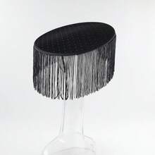 Mũ Derby cổ điển dành cho nữ, trang trí tua rua, thích hợp cho tiệc trà, tiệc cocktail, đám tang. - A - Xem 6