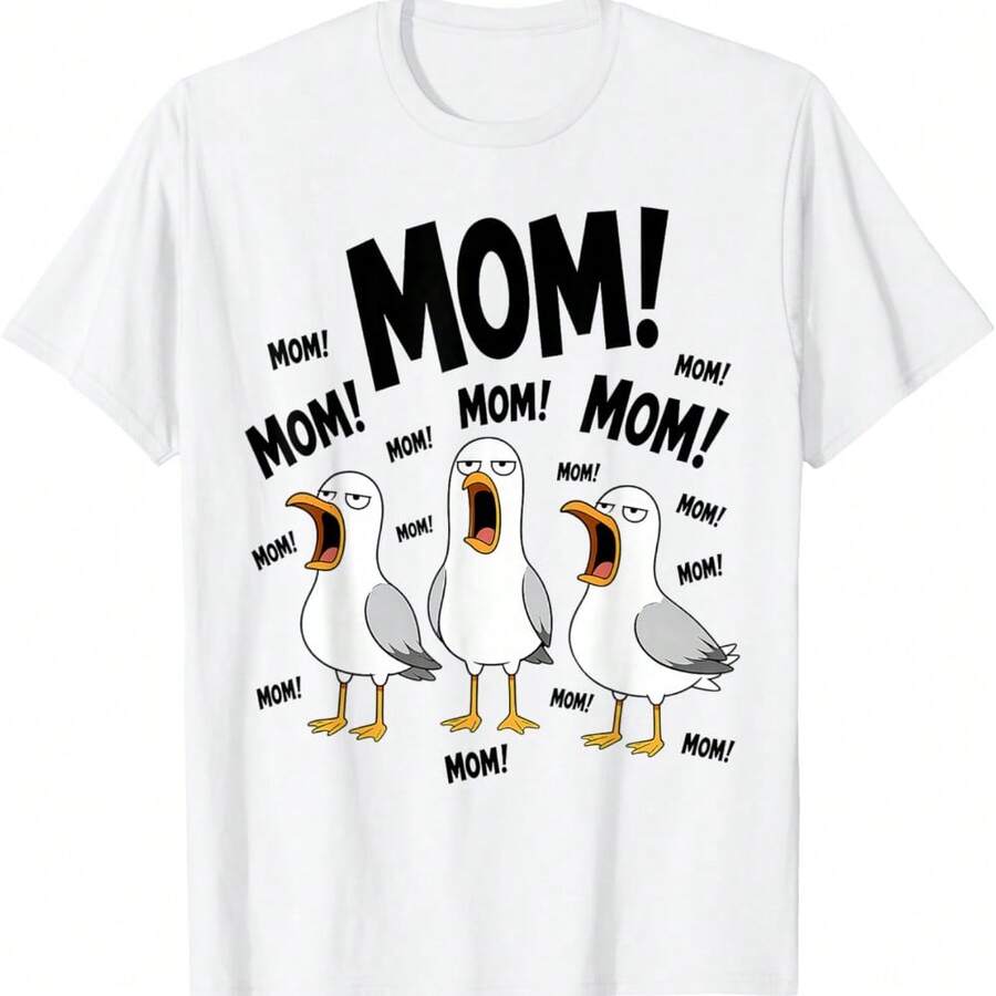Mom Seagull Funny Mama Seagulls Mothers Day Humor T-Shirt - Black - View 1