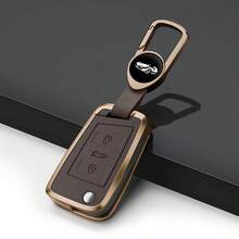 Ốp bảo vệ chìa khóa xe hơi bằng hợp kim kẽm cho các dòng xe VW MQB Golf VII Golf7 Polo Tiguan Touran Octavia Fabia Seat - khóa da - Xem 1