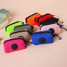 1 pièce Distributeur de sacs à déchets pour animaux de compagnie haut de gamme, support portable pour sacs à déchets d'animaux, fournitures de nettoyage - Rose bonbon - Voir 8