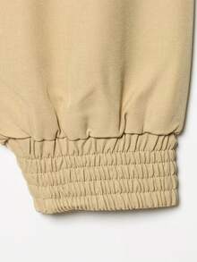 Solid Color Casual Turndown Collar Short Jacket, Suitable For Spring And Autumn - Khaki - View 7
