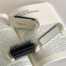 1pc/2pcs Portable Folding Mini Air Cushion Comb With Mirror, Plastic Bristle, ABS Handle, Suitable For Normal Hair Type - View 3