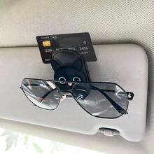1 Cute 3D Cat Car Sun Visor Clip, Stylish Stylish Magnetic Glasses Strap, Women's Car Accessories, Car Decorations, Safety Magnetic Fixing Device, Stylish Car Glasses Clip - Sun Visor Glasses Clip - View 1