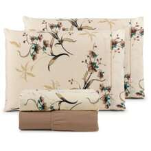 4-Piece Printed Sheet Set For Double Bed, 180 Thread Count, 100% Cotton, Soft Touch - 花柿 - 查看 1