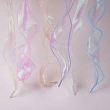 1 Pair Iridescent Organza Ribbon Shoelaces, Transparent Sheer Bow Shoe Laces For Sneakers, Casual Shoes & Flat Shoes, Y2K Fairy Style Replacement Shoe Strings - Multicolor - View 3