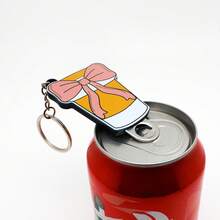 Cute Bow/Gift Can Opener Keychain, Portable Soda Beer Can Opener, Easy Pull Ring Tool, Outdoor Camping Mini Beverage Opening Tool, Perfect Gift For Girls, Cute Bag Decoration For Daily Use - View 4
