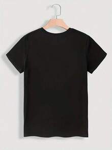 LooseDiseño Simple y Versátil, Camiseta Casual de Primavera/Verano con Estampado de Letras Españolas, Cuello Redondo, Manga Corta, Camiseta Deportiva de Algodón para MujerCotton Women's T-shirt, Breathable and Sweat-absorbent Summer Short Sleeve - Negro - Ver 3