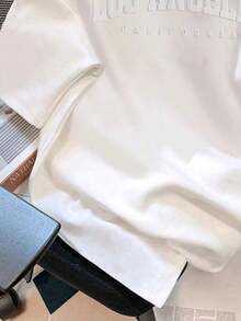 Camiseta holgada de manga corta con cuello redondo y estampado de cerezas y lunares amarillos crema de , adecuada para vacaciones, días festivos, fiestas, festivales de música, partidos, novedad de verano, atuendo de vacaciones. - Blanco 3 - Ver 4