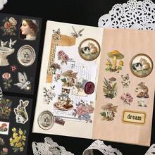 8 autocollants de collage de bandes dessinées rétro esthétiques, convenant pour les comptes de guitaristes DIY, les journaux, les cartes de vœux, la décoration de coques de téléphone ou des boîtes d'emballage cadeaux, autocollants étanches PET transfrontaliers, autocollants pour enfants - Multicolore - Voir 4