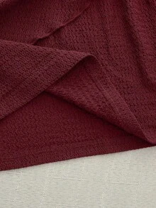 Nuevo vestido elegante y sexy de primavera/verano para citas, de cuello alto, con hebilla metálica, fruncido y sin mangas, de silueta ajustada para mujer - Burdeos - Ver 6
