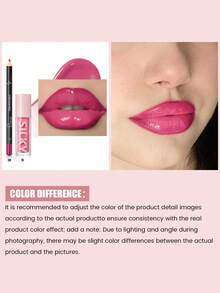 Pudaier 2-In-1 Lip Set: Moisturizing Lip Liner Pencil And Lip Gloss | Waterproof And Smudge-Proof, Defines Lip Shape, Universal Shades | Great Valentine's Day Gift - 08+10 - 查看 4