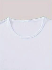 Camiseta Negra con Frase Inspiradora, Estampado Gráfico de Comunicación, Corte Holgado Casual, Manga Corta con Diseño de Letras e Iconos Coloridos - Blanco - Ver 4