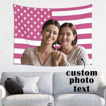 Custom America Flag Tapestry Personalized Tapestry Custom Outdoors Tapestry Add Your Own Image/Text Home Indoor Outdoor Tapestry Washable, Lightweight, Breathable, Durable Funny, Cute, Love Custom, Unique, Personalized Ideal Gifts For Boyfriend, Ideal Gifts For Girlfriend, Ideal Gifts For Dad, Ideal Gifts For Mom,Home Textile,Christmas Home Atmosphere,Breathable, Soft,Daily Customized Tapestry 2D Flat Custom Tapestry, Local Printed Textile Wall Decor Garden Flag, Custom Flag Customized DIY Personalized Polyester Tapestry Decorative Wall Hanging, Personalized Gifts Room Banner, Wall Banner, For College Dorm Decor, Outdoors, Parties, Festival Gifts Birthday Graduation Room Decor Home Decor Wall Decor Bedroom Decor Wall Art Poster Home Decor Living Room Tapestry For Room Wall Tapestry Room Decoration Stuff Gifts Suitable For Daily, Holiday Anniversary Party,Birthday, Wedding, Halloween, Christmas, Father's Day, Mother's Day, Valentine's Day, Easter, Home Decor, Anniversary, Graduation