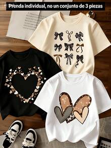 Prenda individual, no un conjunto de 3 piezas, 1 piezas/set de camisetas de manga suitable for streetwear, Top oversized cuello redondo daily outings, camping, concerts, hip-hop, rock, and rap events corta para mujer estilo retro americano, diseño con estampados de nombres de ciudades, suaves al tacto cómodas y versátiles, elige 1 de 3 modelosAdecuado para la Semana Santa y la PascuaAdecuado para la Semana Santa y la Pascua - Negro - Ver 9