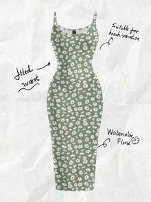 Vestido camisero de Body entero minimalista y casual con estampado de margaritas, adecuado para el verano - Multicolor - Ver 1