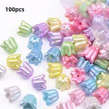 20-200pcs ABS Faux Pearl Mixed Color Pearl, Plum Blossom, Pumpkin, Pentagram, Heart Shaped Beads For DIY Handmade Bracelet Accessories - Pearlescent Beads - View 12