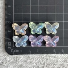 Cuentas de mariposa iridiscente en tonos pastel, cuentas acrílicas a granel para hacer joyas, pulseras, collares y manualidades DIY - Multicolor - Ver 4