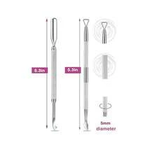 3/4 piezas de cortaúñas de acero inoxidable de alta calidad, con hojas de doble filo afiladas con precisión, herramienta de manicura profesional para eliminar cutículas y pieles muertas - Plateado - Ver 6