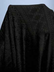 Nuevo vestido mini de verano de ajuste ceñido con nudo delantero, de punto jacquard de crema de mantequilla sexy para mujeres - Negro - Ver 7