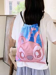 Disney 1个迪士尼背包,卡通抽绳背包,儿童背包,可扩展胸包,旅行包,多功能收纳包,时尚手提包,牛津布单肩包 - 彩色 - 查看 5