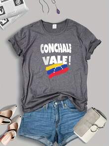 Camiseta de Verano para Mujer / Bonitos Estampados de Letras / Moderna, Transpirable y Cómoda / Perfecta para Deportes Casuales - Blanco - Ver 10