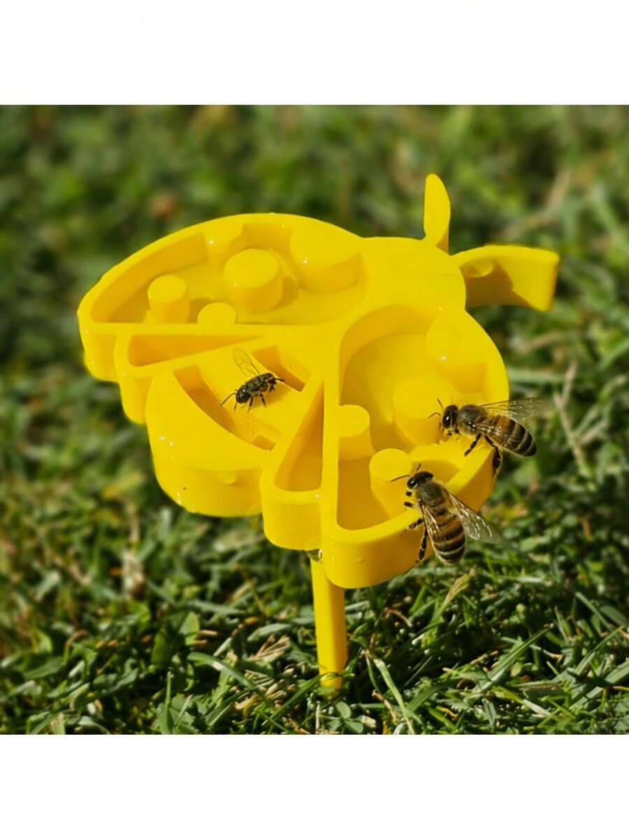 1 Set Bee Watering Station Garden Decor Stake, Cute Bee Shaped Creative Garden Stake, Outdoor Bee Watering Station - Multicolor - View 1