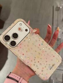 Ốp lưng điện thoại Atmospheric Ins phong cách Hàn Quốc hình ngôi sao laser cho iPhone 17 Pro Max, ốp lưng mới cho nữ 17 Pro chống rơi vỡ, ốp bảo vệ toàn diện siêu phong cách cho iPhone 16 Pro, ốp bảo vệ 17 inch. - trắng - Xem 5