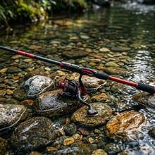 1 Set Fishing Rod And Spinning Reel Combo, Smooth Spinning Reel, Non-Slip Soft Handle, Lightweight Carbon Fiber Rod, Beginner Spinning Rod, Outdoor Fishing Gear For Newbies - Red - View 4