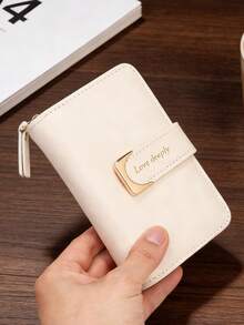 1pc New Letter Zipper Snap Wallet, Multi-Functional Zipper Wallet, Large Capacity Multi-Card Wallet, Credit Card Holder, Women's Fresh Solid Color Wallet, Coin Purse, Mini Medium Clutch, Fashion Minimalist Unisex Cute Foldable Wallet, Small Compact Wallet For Men - Multicolor - View 15