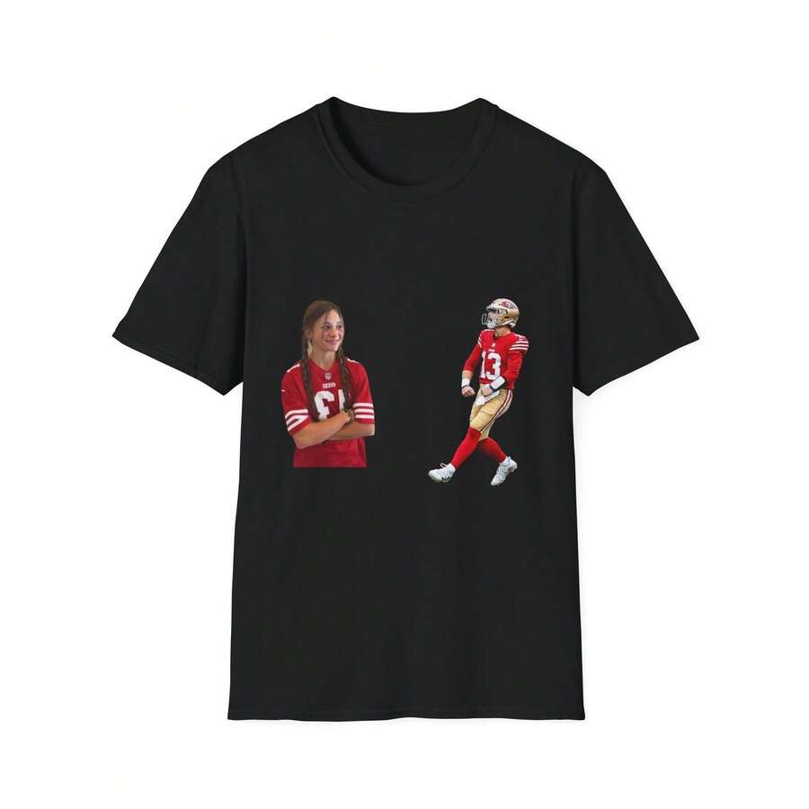 Anna Frey Looking At Brock Purdy T-Shirt - Black - View 1