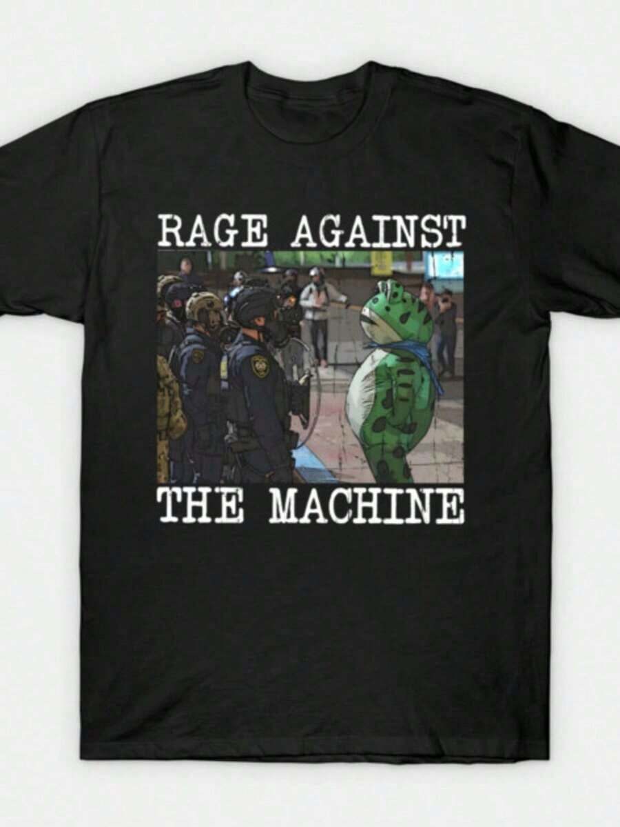 Camiseta Rage Against The Machine Unisex, Camiseta Gráfica de Banda de Rock, Imprescindible para Fanáticos del Metal, Top Suave y Cómodo, Perfecto para Conciertos y Espectáculos en Vivo, para Hombres y Mujeres - Negro - Ver 1