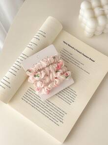 Bộ 4 dây buộc tóc bằng vải chiffon in hình trái cây, dễ thương, tươi tắn, nhẹ nhàng và thanh lịch, thích hợp để sử dụng hàng ngày. - Nhiều màu - Xem 13