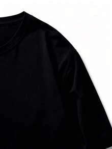Summer Tops Popular Idol Merch Graphic T-Shirt Unisex Relaxed Street Style Short Sleeve Casual Basic Tops - Black - View 3