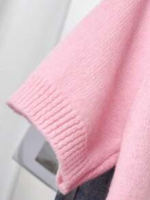 Cárdigan de botones gris para mujer - Cárdigan casual y de moda de manga corta, elástico, silueta en forma de H, adecuado para primavera y verano, diseño con detalle de punto acanalado, cierre de botones, tela transpirable, estilo cárdigan, artículo esencial de primavera/verano - Rosa - Ver 4