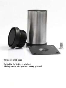 1pc Adjustable Stainless Steel Furniture Legs And Cabinet Legs - Adjustable Height, Corrosion Resistant And Rustproof, Enhanced Load-Bearing Capacity, Easy Installation. Suitable For Various Types Of Furniture, Ideal For Replacing Legs Of Home Tables, Office Desks, Living Room Coffee Tables, Wardrobes, Bathroom Cabinets. - Black - View 4