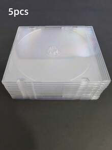 Set de 10 cajas cuadradas para CD/DVD, cajas de plástico para un solo disco para almacenamiento de álbumes de CD/DVD, cajas de grabación, cajas pequeñas - Blanco - Ver 12