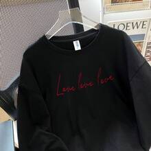 Sencilla, exclusiva, elegante, estilo americano, nueva camiseta de verano de algodón puro con cuello redondo, holgada y versátil, top único de manga corta, a la moda. - Blanco - Ver 5