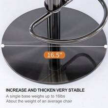Titanium Black Stainless Steel Bar Stools, Modern Bar Chairs In Quality Leather With Backrest, Swivel And Height Adjustable For Kitchen Counter And Dining Room - 棕色 - 查看 8