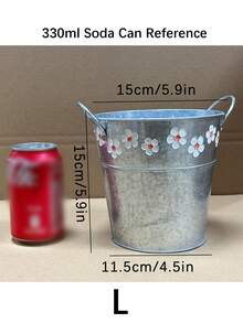 1 chậu trồng cây mini bằng sắt dập nổi kiểu cổ điển - Bình hoa để bàn bằng sắt, chậu trồng cây bằng sắt (thích hợp cho sân và ban công), dùng cho cây nhỏ, trang trí sân vườn ngoài trời. - Nhiều màu - Xem 14