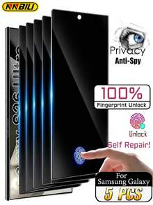 NNBILI 5片裝超薄霧面磨砂隱私陶瓷膜，適用於 Galaxy S21/S21+/S21Ultra/S22 5G/S22+5G/S22Ultra/S23Ultra S23/S23+/S24/S24Plus/S24 Ultra/S25/S25Plus/S25Ultra/S25Edge/S26/S26Plus/S26Ultra 系列，高級霧面表面，隱私螢幕保護貼，非玻璃 - 黑色 - 查看 37