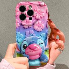 Disney Stitch Phone Case, Official Disney Lilo & Stitch Character Design, Peter Pan Inspired Stitch In Green Costume Protective Cover. Compatible With IPhone 17, 16, 15, 14, 13, 12, 11 Pro Series, Featuring Plush-Style Stitch Dressed As Peter Pan Against A Starry Night Background, Perfect For Disney Fans And Stitch Lovers To Showcase Their Favorite Character, Ideal For Birthdays, Holidays, Anniversaries, Graduation Gifts, Or Any Special Occasion To Surprise Family, Friends, Classmates, And Loved Ones. - White - View 1