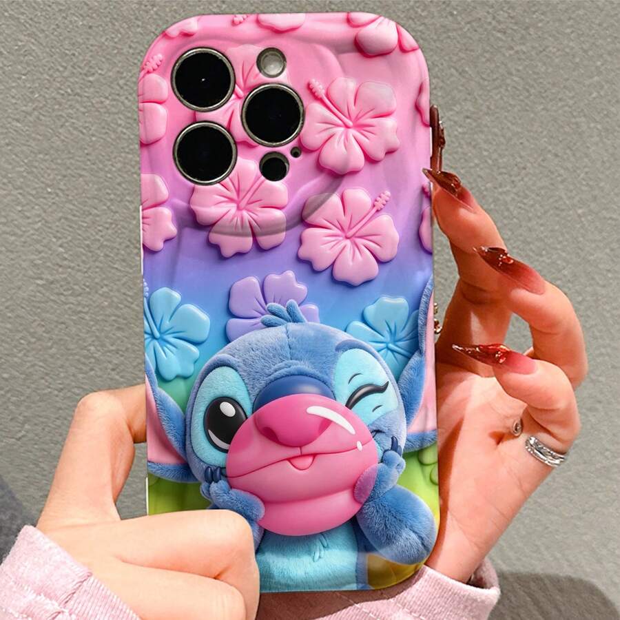 Disney Stitch Phone Case, Official Disney Lilo & Stitch Character Design, Peter Pan Inspired Stitch In Green Costume Protective Cover. Compatible With IPhone 17, 16, 15, 14, 13, 12, 11 Pro Series, Featuring Plush-Style Stitch Dressed As Peter Pan Against A Starry Night Background, Perfect For Disney Fans And Stitch Lovers To Showcase Their Favorite Character, Ideal For Birthdays, Holidays, Anniversaries, Graduation Gifts, Or Any Special Occasion To Surprise Family, Friends, Classmates, And Loved Ones. - White - View 1