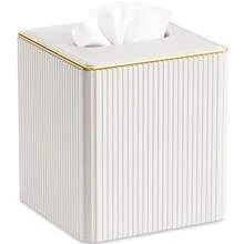 PU-Leder Taschentuchbox-Abdeckung mit Goldrand, geeignet für Restaurant, Badezimmer, Hotel, elegant und einzigartig, Taschentuchbox, Servietten-Halter, Heim-Küche-Schlafzimmer-Wohnzimmer-Esszimmer Dekoration - Verschiedenfarbig - Übersicht 13