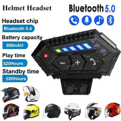 Auricular de motocicleta con asistente de voz Bluetooth BT12-2X, manos libres, reducción de ruido y luz ambiente