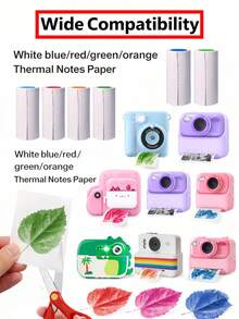 5 cuộn giấy in nhiệt hai màu, khổ 57x25mm, in ảnh tức thì, tương thích với hầu hết các máy ảnh trẻ em, quà tặng hoàn hảo cho Lễ Tạ ơn và Giáng sinh. - Xem 7
