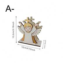 1pc European Religious Theme Wooden Tissue Holder. Guardian Angel Design Upright Paper Napkin Rack Dispenser. For Home Kitchen Restaurant Cafe Dining Room Table Centerpiece. Farmhouse Style Creative Holy Blessing Church Event Birthday And Wedding Party Supplies. - Multicolor - View 14