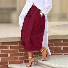 High Waist Pleated Wide Leg Culottes, Casual & Streetwear - Autumn Fragrance Yellow - View 5
