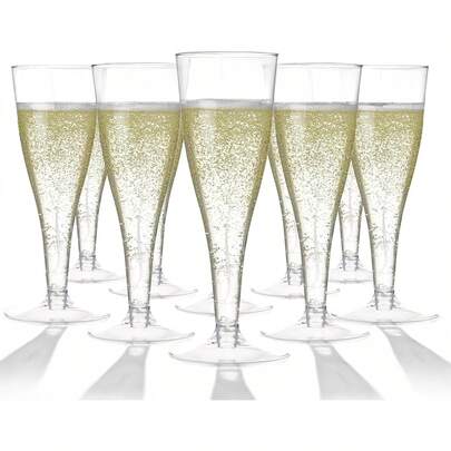 Bộ 8/22/60 ly sâm panh trong suốt, ly sâm panh lấp lánh vàng, ly cocktail chân dài có kim tuyến, thích hợp cho đồ uống và đồ uống dạng bột, ly cocktail trong suốt tái sử dụng 4.5oz, lý tưởng cho các bữa tiệc, đám cưới, sự kiện, Ngày của Mẹ, Ngày của Cha, lễ tốt nghiệp và đồ dùng học tập.