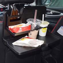 Foldable Car Food Tray Rack, Multifunctional Portable Car Food And Beverage Tray – Black Dining Storage Rack, Rear Seat Car Tray – Laptop, Meal Car Multifunctional Foldable Dinner Plate Table Cup Holder Chair Back Seat Car Storage Rack - Multiple Styles - View 4