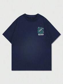 Men's Casual Retro Short-Sleeved T-Shirt With Beach And Surf Print, Comfortable And Breathable, Suitable For Summer, Fashionable Standout - 灰色 - 查看 7